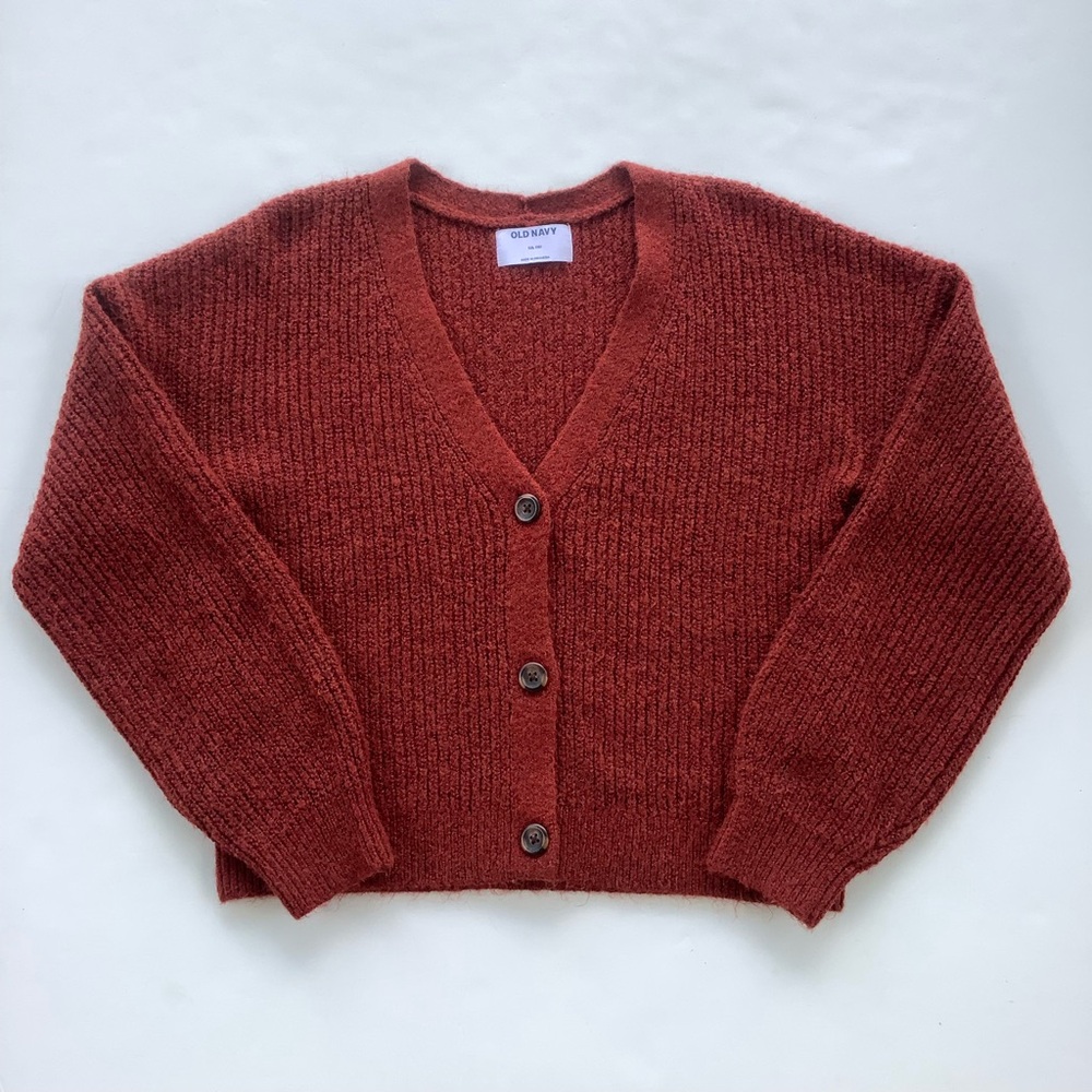 Old Navy Rust Cropped Cardigan Sweater